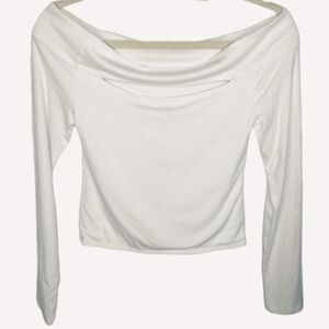 Blue Life Off Shoulder Cutout Crop Top Size Small